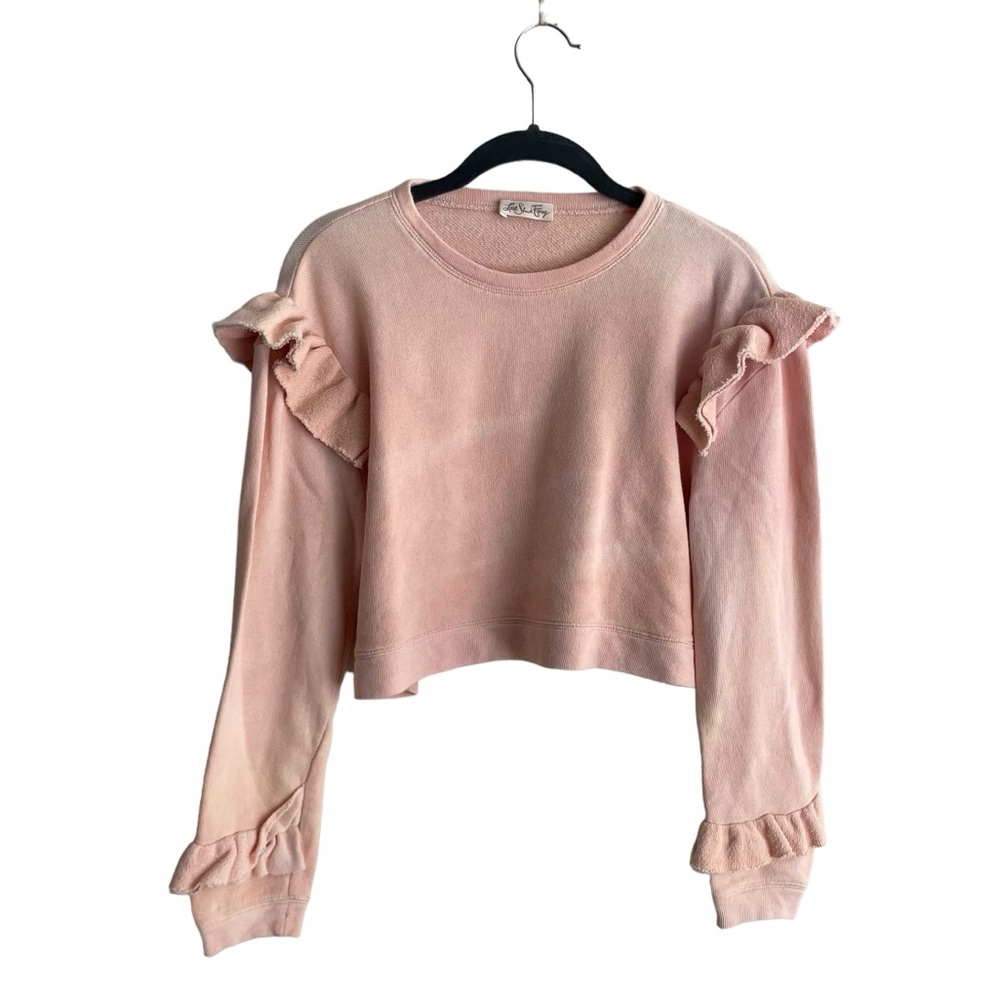 LoveShackFancy Pink Ruffle Sweatshirt